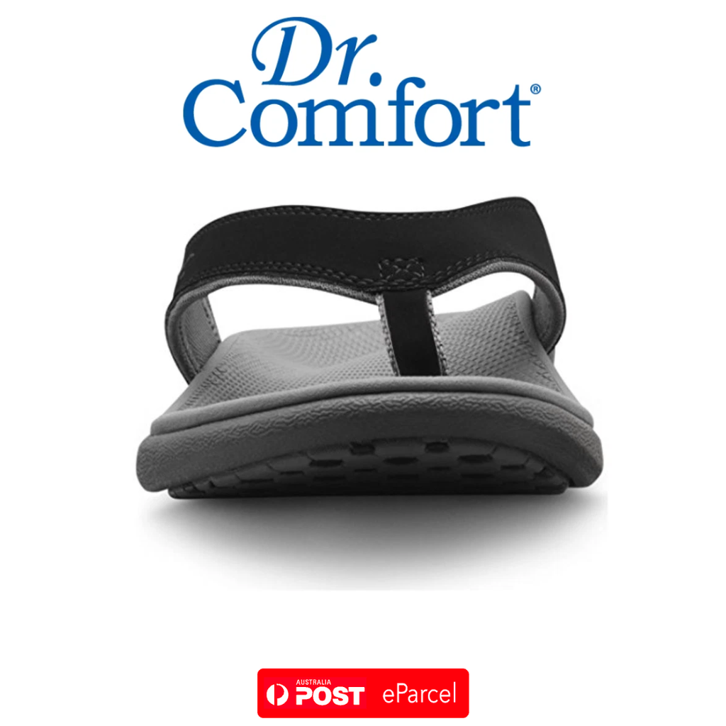 Dr Comfort Collin Wide Men's Thongs Black