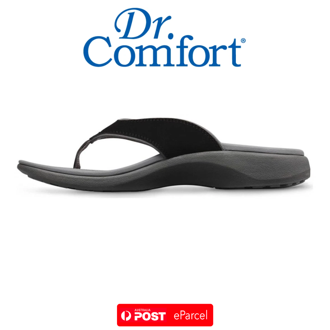 Dr Comfort Collin Wide Men's Thongs Black